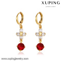 93751 xuping bijouterie jésus croix zircon luxe oreille cerceau boucle d&#39;oreille